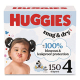 Huggies® Snug and Dry Diapers, Size 4, 22 lbs to 37 lbs, 150/Carton (KCM56457) Case of 150