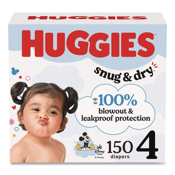 Huggies® Snug and Dry Diapers, Size 4, 22 lbs to 37 lbs, 150/Carton (KCM56457) Case of 150