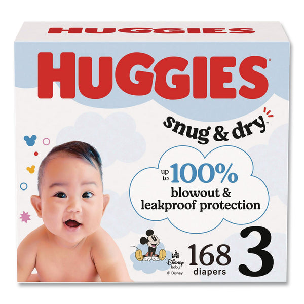 Huggies® Snug and Dry Diapers, Size 3, 16 lbs to 28 lbs, 168/Carton (KCM56456) Case of 168