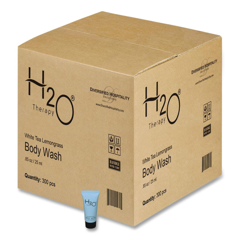 Diversified Hospitality Solutions H2O Therapy Body Wash Single Use, White Tea and Lemongrass, 0.85 oz, 300/Carton (DHS007088) Case of 300