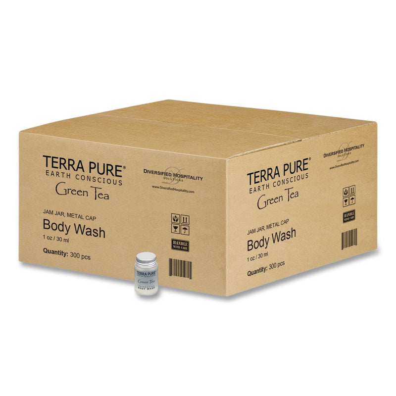 Diversified Hospitality Solutions Terra Pure Body Wash Jam Jar, Green Tea Lemongrass, 1 oz Jar, 300/Carton (DHS007491) Case of 300