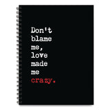 Willow Creek Press Love Made Me Crazy Undated Journal, Medium/College Rule, Black/White/Red Cover, (80) 8 x 6 Sheets (WPR55052) Each