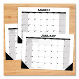 Willow Creek Press Basic Small Monthly Desk Pad Calendar, 17 x 12, White/Gray/Black Sheets, Black Headband/Corners, 12-Month (Jan to Dec) 2026 (WPR57063) Each