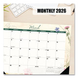 Willow Creek Press Botanical Garden Monthly Desk Pad Calendar, 17 x 12, Cream/Multicolor Sheets, Black Headband/Corners, 12-Month (Jan-Dec) 2026 (WPR57094) Each