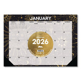 Willow Creek Press Celestial Small Monthly Desk Pad Calendar, 17 x 12, Black/Gold/Gray Sheets, Black Headband/Corners, 12-Month (Jan-Dec) 2026 (WPR57100) Each