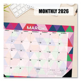 Willow Creek Press Modern Small Geometric Monthly Desk Pad Calendar, 17 x 12, Multicolor Sheets, Black Headband/Corners, 12-Month (Jan-Dec) 2026 (WPR57117) Each
