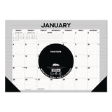 Willow Creek Press Pinstripe Small Monthly Desk Pad Calendar, 17 x 12, White/Gray Sheets, Black Headband, Black Corners, 12-Month (Jan-Dec) 2026 (WPR57131) Each