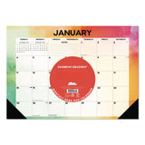 Willow Creek Press Rainbow Gradient Small Monthly Desk Pad Calendar, 17 x 12, White Sheets, Black Headband/Corners, 12-Month (Jan to Dec): 2026 (WPR57155) Each