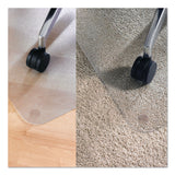Floortex® Unomat Anti-Slip Polycarbonate Chair Mat for Hard Floors and Carpet Tiles, Rectangular, Straight Edges, 60" x 48", Clear (FLRNRCMFLPD0005) Each