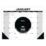 Willow Creek Press Basic Large Monthly Desk Pad Calendar, 22 x 17, White/Gray/Black Sheets, Black Headband/Corners, 12-Month (Jan to Dec) 2026 (WPR57209) Each