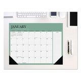 Willow Creek Press Modern Minimalist Large Monthly Desk Pad Calendar, 22x17, White/Teal Sheets, Black Headband/Corners, 12-Month (Jan-Dec) 2026 (WPR57230) Each