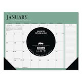 Willow Creek Press Modern Minimalist Large Monthly Desk Pad Calendar, 22x17, White/Teal Sheets, Black Headband/Corners, 12-Month (Jan-Dec) 2026 (WPR57230) Each