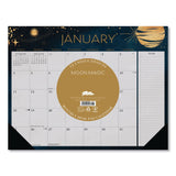 Willow Creek Press Moon Magic Large Monthly Desk Pad Calendar, 22 x 17, Gray/Black/Gold Sheets, Black Headband/Corners, 12-Month (Jan-Dec) 2026 (WPR57254) Each