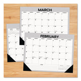 Willow Creek Press Perfect Pinstripe Large Monthly Desk Pad Calendar, 22x17, White/Gray Sheets, Black Headband/Corners, 12-Month (Jan-Dec) 2026 (WPR57261) Each
