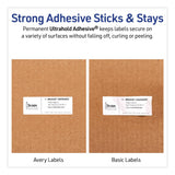 Avery® Waterproof Film Address Labels with Sure Feed Technology. Laser, 1 x 2.63, White, 30/Sheet, 10 Sheets/Pack (AVE15509) Pack of 300