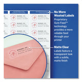 Avery® Easy Peel Return Address Labels with Sure Feed Technology, Inkjet, 0.66 x 1.75, Matte Clear, 60/Sheet, 10 Sheets/Pack (AVE18695) Pack of 600