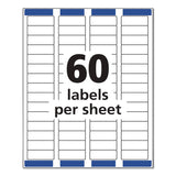Avery® Easy Peel Return Address Labels with Sure Feed Technology, Inkjet, 0.66 x 1.75, Matte Clear, 60/Sheet, 10 Sheets/Pack (AVE18695) Pack of 600