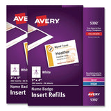Avery® Name Badge Insert Refills, Horizontal, 3 x 4, White, 600/Pack (AVE35392) Pack of 600