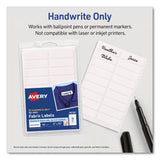 Avery® No-Iron Fabric Labels, Handwrite Only, 0.5 x 1.75, White, 18/Sheet, 10 Sheets/Pack (AVE40721) Pack of 180