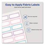 Avery® No-Iron Fabric Labels, Pastel Borders, Handwrite Only, 0.75 x 1.75, White, 12/Sheet, 2 Sheets/Pack (AVE40775) Pack of 24