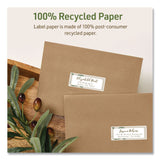 Avery® EcoFriendly Recycled Return Address Labels, Inkjet/Laser, 0.66 x 1.75, White, 60/Sheet, 10 Sheets/Pack (AVE48806) Pack of 600