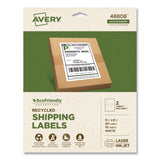 Avery® EcoFriendly Recycled Shipping Labels, Inkjet/Laser, 5.5 x 8.5, White, 2/Sheet, 10 Sheets/Pack (AVE48808) Pack of 20