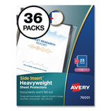 Avery® Side-Insert Heavyweight Sheet Protectors, 3-Hole Punched, Side Load, 8.5 x 11, Diamond Clear, 25/Pack, 36 Packs/Carton (AVE76001CT) Each