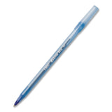 BIC® Round Stic Xtra Life Ballpoint Pen, Stick, Medium 1 mm, Blue Ink, Translucent Blue Barrel, 12/Box, 36 Boxes/Carton (BICGSM11BECT) Each