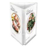 deflecto® Tabletop Three-Sided Sign Holder, 4 x 6 Insert, Clear (DEFPX04846) Each
