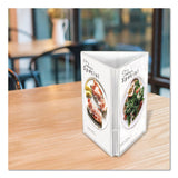 deflecto® Tabletop Three-Sided Sign Holder, 5 x 7 Insert, Clear (DEFPX04857) Each