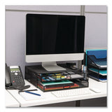Mind Reader Two-Tier Metal Mesh Monitor Stand Laptop Riser, For 30" Monitors, 15.75 x 11.75 x 4.5, Black, Supports 30 lb (EMS2TDMESHYBLK) Each
