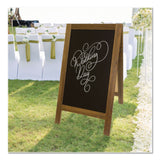 Excello Global Products® Indoor/Outdoor A-Frame Sidewalk Sign, Black 18 x 29 Surface, Brown Frame, 22 x 25 x 40 (EXOGPP0001S) Each