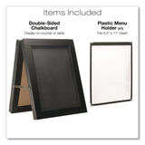Excello Global Products® Double Sided A-Frame Chalkboard and Menu Holder, Black/Clear 8.5 x 11 Surface, Black Frame, 11 x 14 (GPUMENUAFRAME) Each