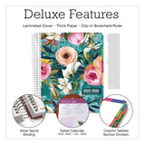Global Printed Products Deluxe Teal Floral Weekly/Monthly Lesson Planner, 7 Classes, Multicolor Cover, 11 x 8.5, 13-Month: Aug 2025 to Aug 2026 (GPUNAD26DTP17) Each