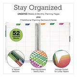Global Printed Products Deluxe Spring Floral Undated Weekly/Monthly Teacher's Lesson Planner, 7 Classes, Multicolor Cover, 11 x 8.5, 52-Week Span (GPUNADUNDTP30) Each