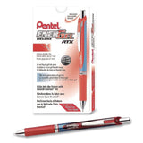Pentel® EnerGel RTX Deluxe Gel Pen, Retractable, Medium 0.7 mm, Red Ink, Red/Blue Barrel, Dozen (PENBLN77BDZ) 1 Dozen