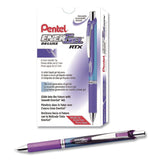 Pentel® EnerGel RTX Deluxe Gel Pen, Retractable, Medium 0.7 mm, Violet Ink, Violet/Blue Barrel, Dozen (PENBLN77VDZ) 1 Dozen