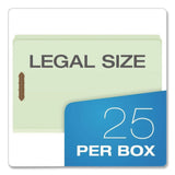 Pendaflex® Heavy-Duty Pressboard Fastener Folders, Straight Tab, Expands 2", 2 Fasteners, Legal Size, Light Green, 25/Box (PFX17185) Box of 25