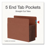 Pendaflex® End Tab File Pocket, 7" Expansion, Letter Size, Brown, 5/Box (PFX63770P) Box of 5
