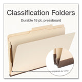 Pendaflex® Manila Top Tab Classification Folders, 2/5-Cut Tab, Expands 1.75", 1 Divider, 4 Fasteners, Legal Size, Manila, 10/Box (PFX98621P) Box of 10