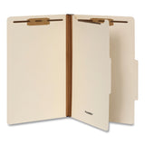 Pendaflex® Manila Top Tab Classification Folders, 2/5-Cut Tab, Expands 1.75", 1 Divider, 4 Fasteners, Legal Size, Manila, 10/Box (PFX98621P) Box of 10