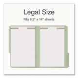 Pendaflex® Heavy-Duty Pressboard Fastener Folders, 2/5-Cut Tab: Right, Expands 2", 2 Fasteners, Legal Size, Gray/Green, 25/Box (PFX1006938) Box of 25