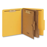Pendaflex® Heavy-Duty Pressboard Classification Folder, Expands 2", 2 Full-Pocket Dividers, 6 Fasteners, Letter Size, Yellow, 10/Box (PFX1006942) Box of 10