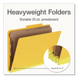 Pendaflex® Heavy-Duty Pressboard Classification Folder, 2/5-Cut Tab, Expands 3", 3 Dividers, 8 Fasteners, Letter Size, Yellow, 10/Box (PFX1006943) Box of 10