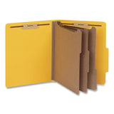 Pendaflex® Heavy-Duty Pressboard Classification Folder, 2/5-Cut Tab, Expands 3", 3 Dividers, 8 Fasteners, Letter Size, Yellow, 10/Box (PFX1006943) Box of 10