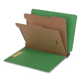 Pendaflex® Heavy-Duty Pressboard End Tab Classification Folders, Expands 2", 2 Dividers, 6 Fasteners, Letter Size, Green, 10/Box (PFX1006948) Box of 10