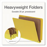 Pendaflex® Heavy-Duty Pressboard End Tab Classification Folders, Expands 2", 2 Dividers, 6 Fasteners, Letter Size, Yellow, 10/Box (PFX1006949) Box of 10
