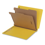Pendaflex® Heavy-Duty Pressboard End Tab Classification Folders, Expands 2", 2 Dividers, 6 Fasteners, Letter Size, Yellow, 10/Box (PFX1006949) Box of 10