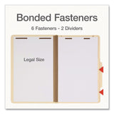 Pendaflex® Heavy-Duty Pressboard Classification Folder, 2/5-Cut Tab, Expands 2", 2 Dividers, 6 Fasteners, Legal Size, Manila, 10/Box (PFX1006955) Box of 10