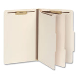 Pendaflex® Heavy-Duty Pressboard Classification Folder, 2/5-Cut Tab, Expands 2", 2 Dividers, 6 Fasteners, Legal Size, Manila, 10/Box (PFX1006955) Box of 10